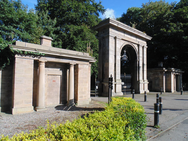 Gateway and lodges to Haigh Hall Park 