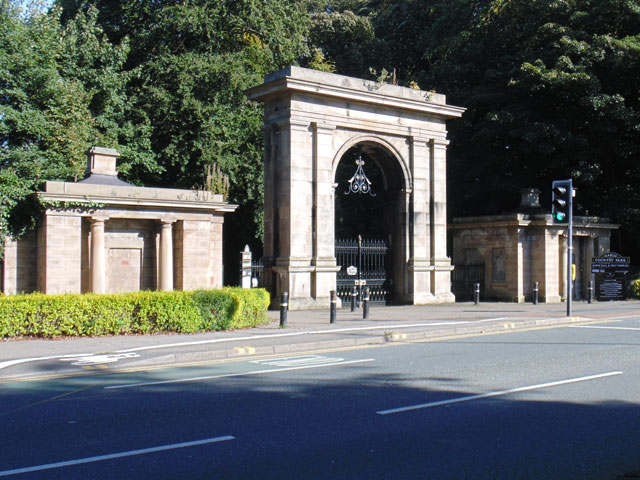 Gateway and lodges to Haigh Hall Park 